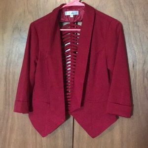 Red blazer with detailed back